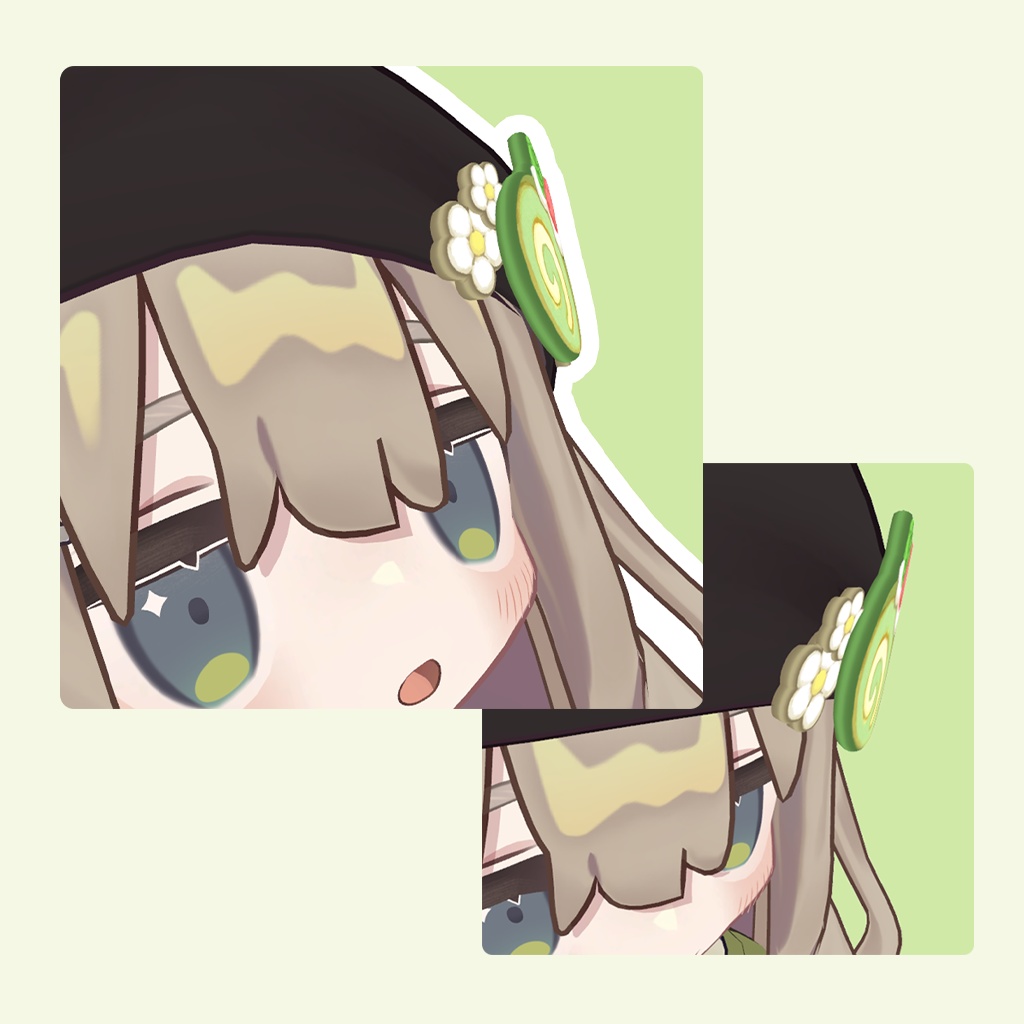 【キプフェル】抹茶ケーキのブローチ【VRChat】