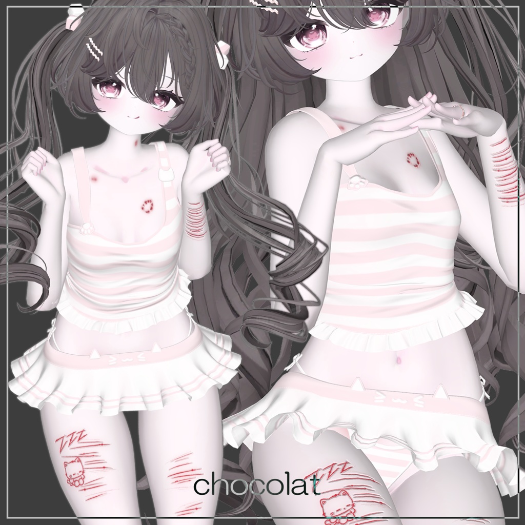 ルルネ対応 ♡ sleep bite:cat cut blood texture ♡ 他3アバター追加対応