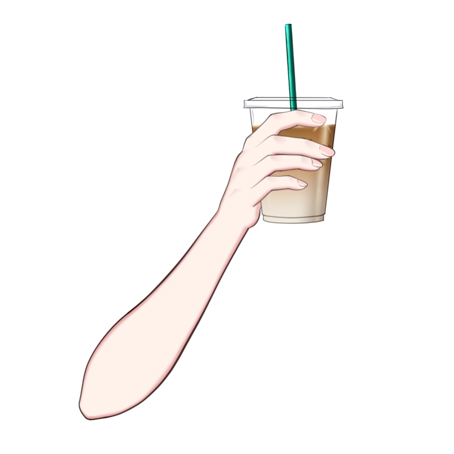 【フリー素材】カフェオレを持つ手【Vtuber】