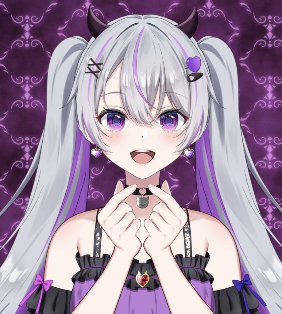 【フリー素材】指ハートの手【Vtuber】
