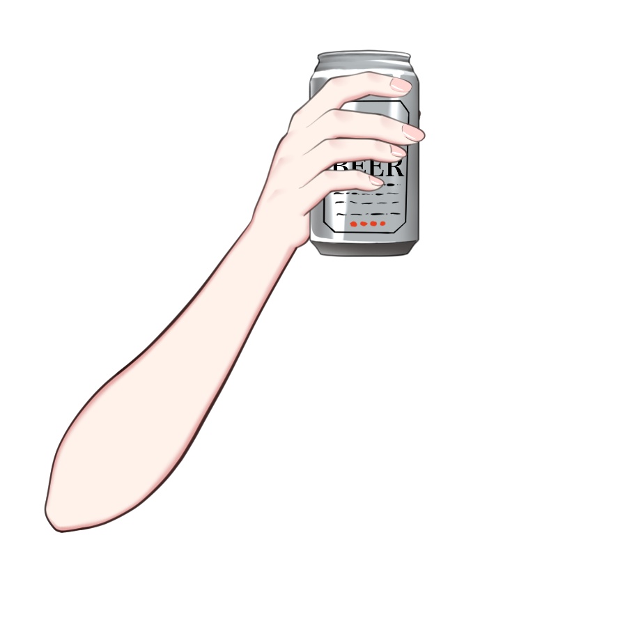 【フリー素材】缶ビールを持つ手【Vtuber】