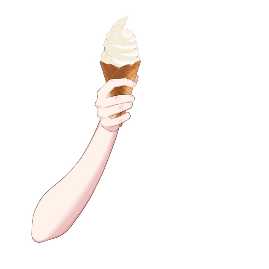 【フリー素材】ソフトクリームを持つ手【Vtuber】