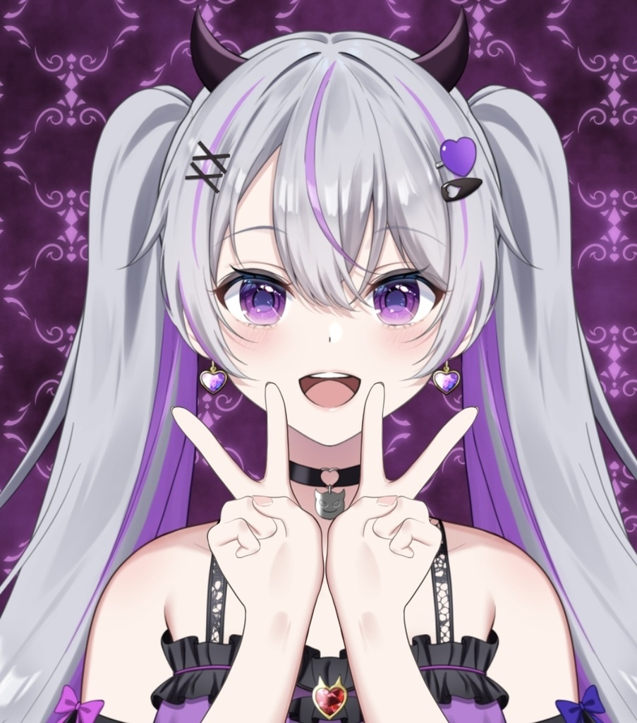 【フリー素材】ダブルピースをする手【Vtuber】