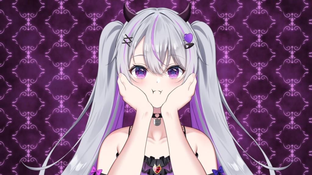 【Vtuber素材】頬をむにっとする手