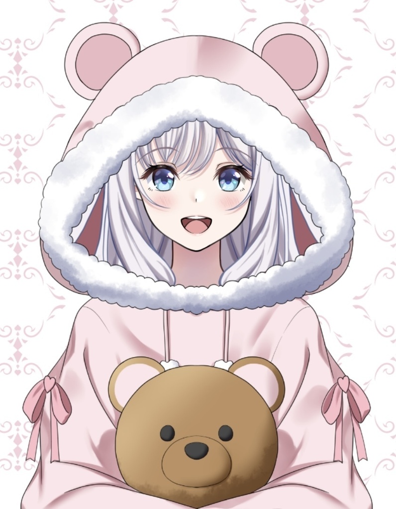 【Vtuber素材】クマ耳パーカー