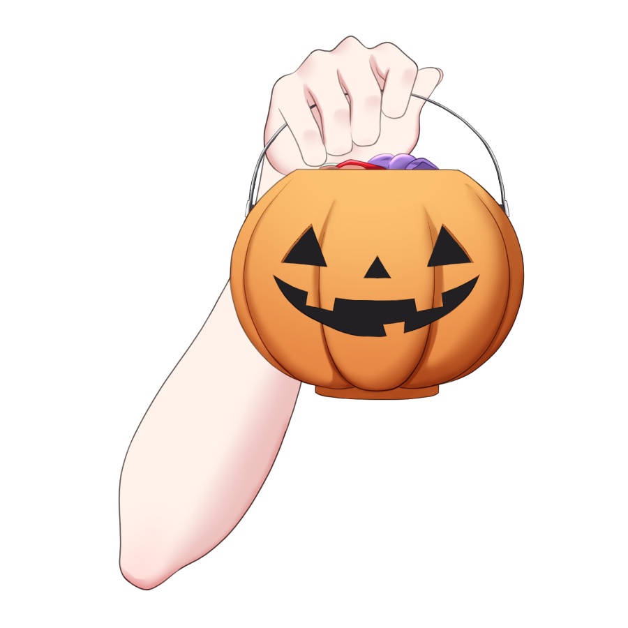 【Vtuber素材】手提げかぼちゃを持つ手