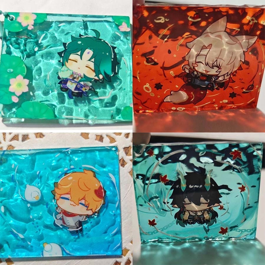 波纹アクキー　魈　タルタリヤ　椒丘　飲月