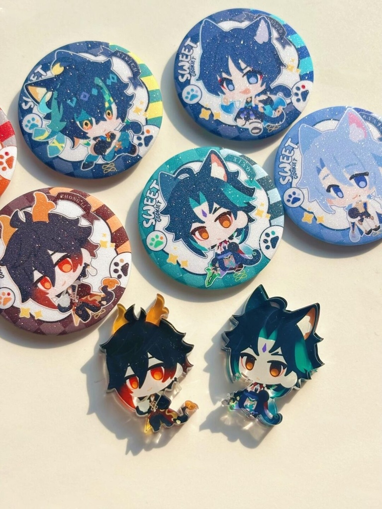 原神1.0 缶バッジ フリンズ キィニチ アルハイゼン カーヴェ