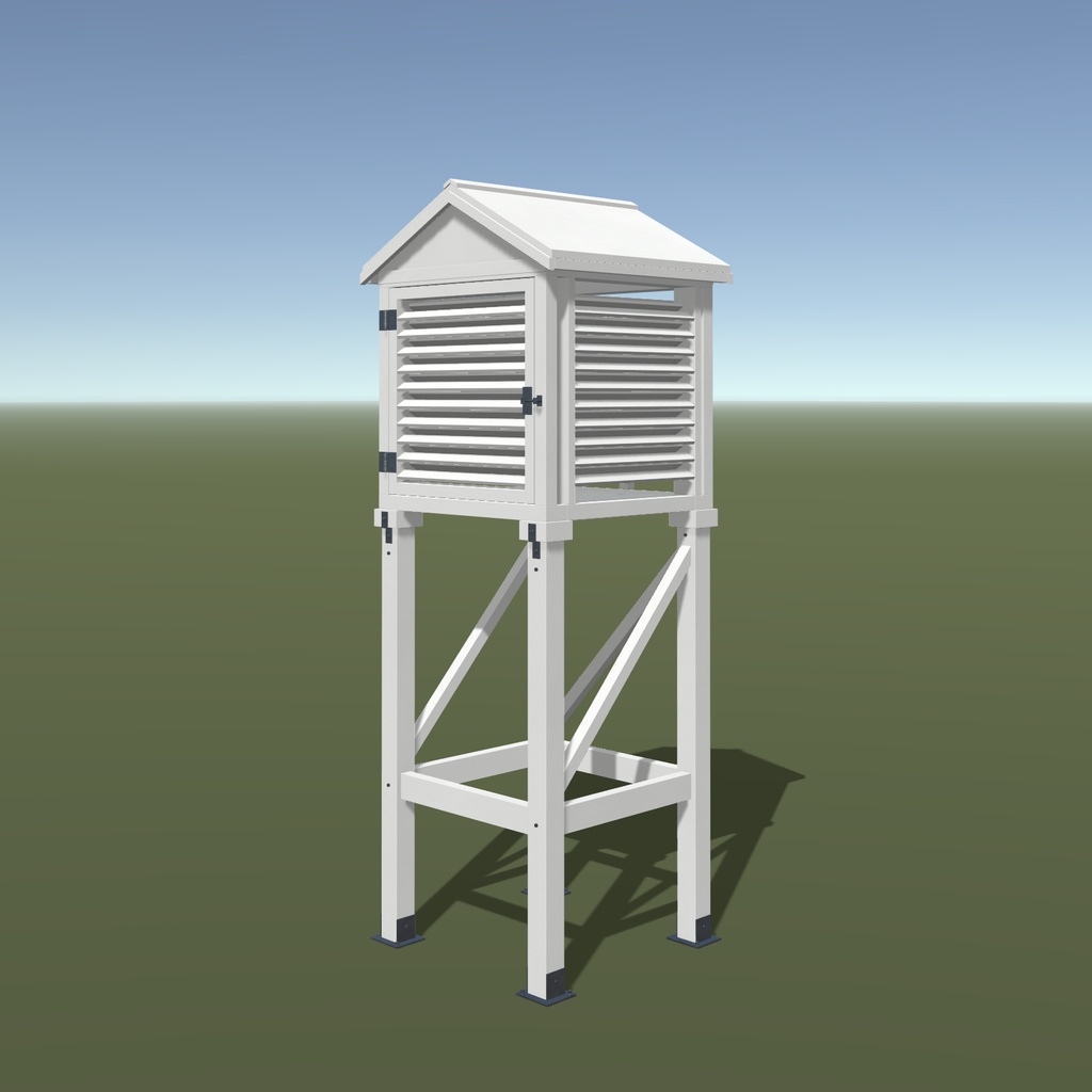 【3D/PBR/3LOD/開閉ギミック付き】百葉箱 Japanese Stevenson Screen(Unity・ゲーム素材)