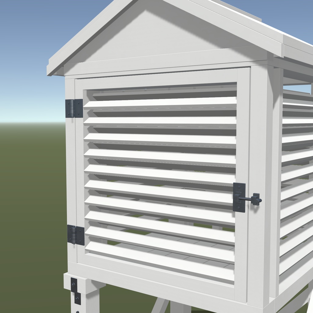 【3D/PBR/3LOD/開閉ギミック付き】百葉箱 Japanese Stevenson Screen(Unity・ゲーム素材)