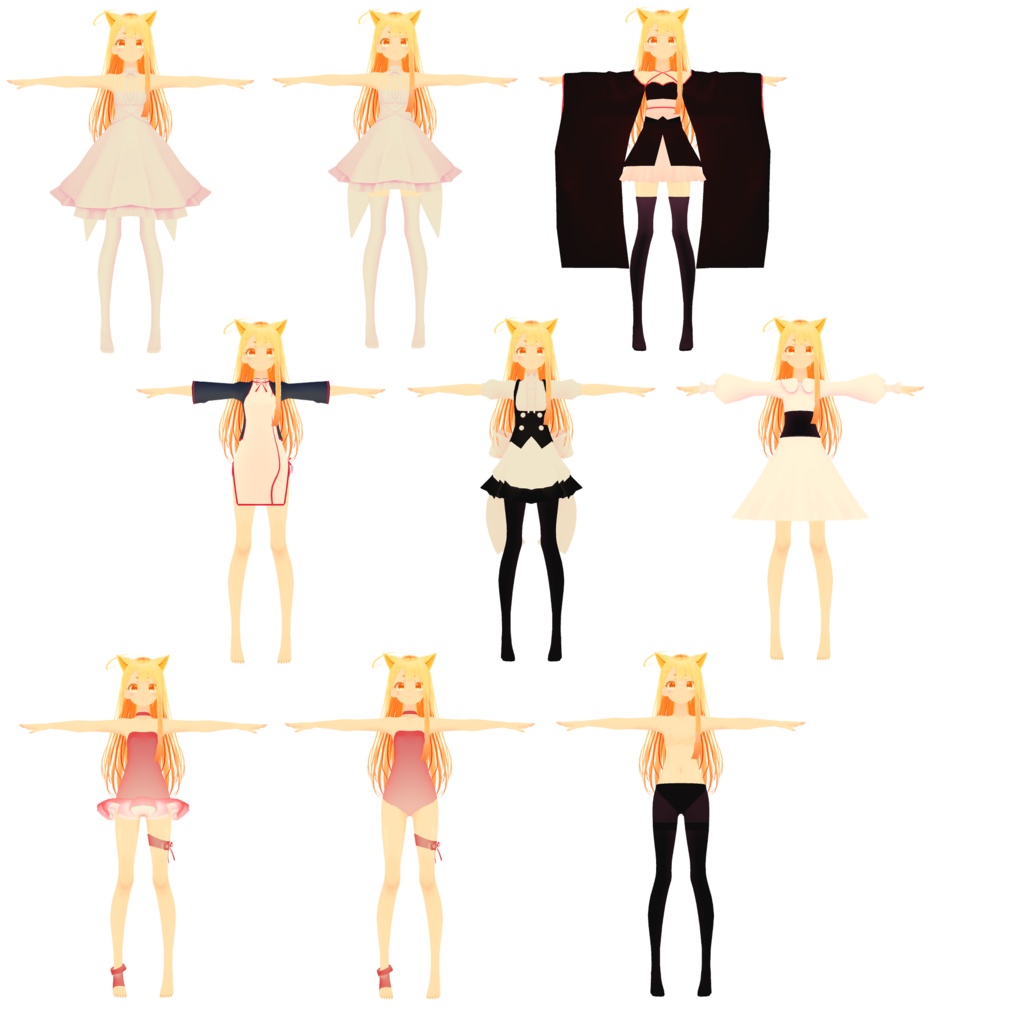 VRC用オリジナル3Dモデル【ねこの とか】