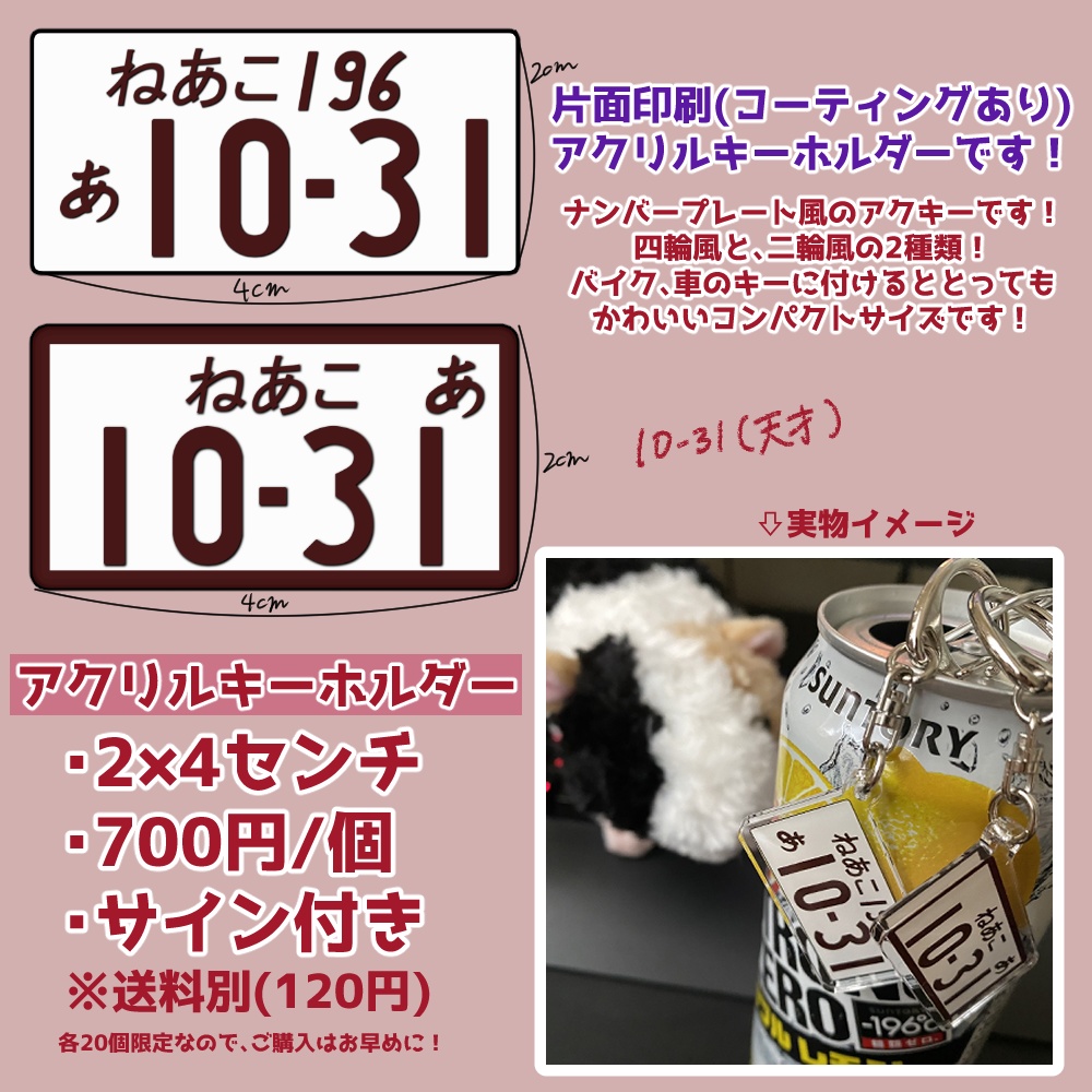 ねあこくん 【バイク】ナンバープレート風アクリルキーホルダー【バースデーグッズ2021】