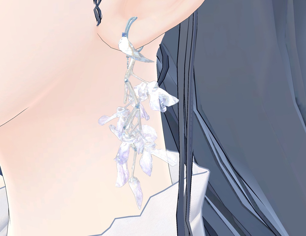 枝垂れ藤 - VRChat用の耳飾り (利用規約に同意して購入)