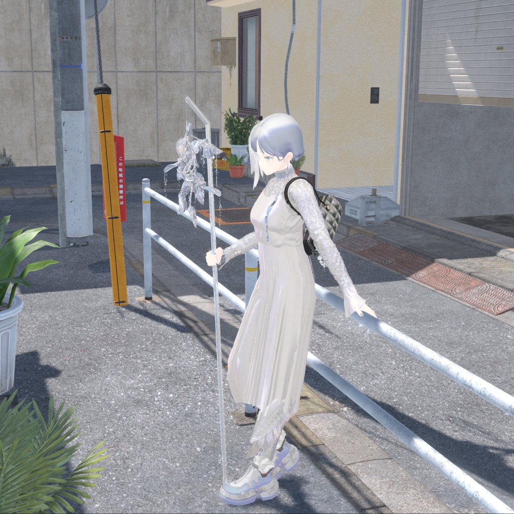 先行販売中【枝垂れ藤 / Shidare Fuji】デジタル美術品(イヤーカフ、指輪、杖、バッグチャーム)、VRChat対応