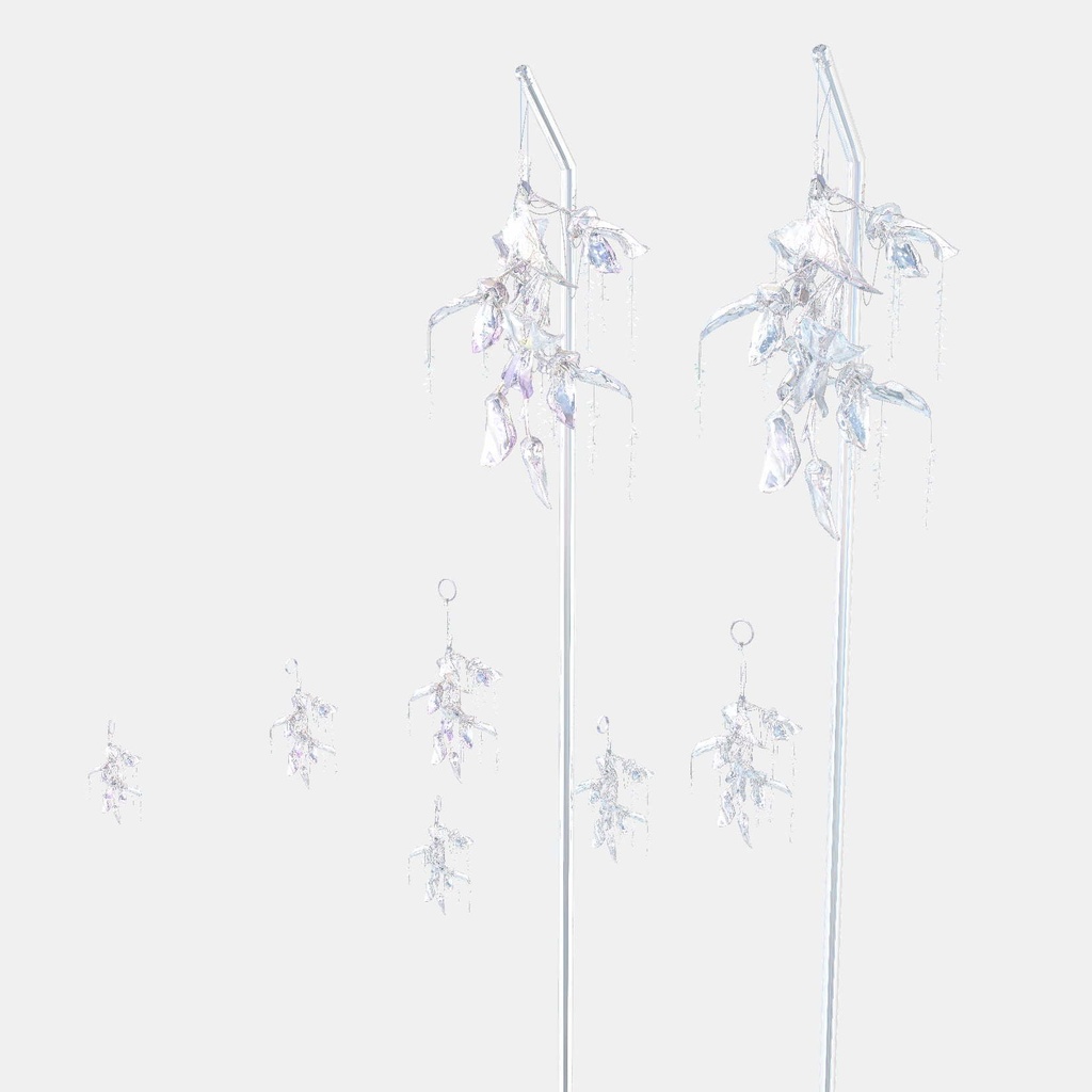 先行販売中【枝垂れ藤 / Shidare Fuji】デジタル美術品(イヤーカフ、指輪、杖、バッグチャーム)、VRChat対応