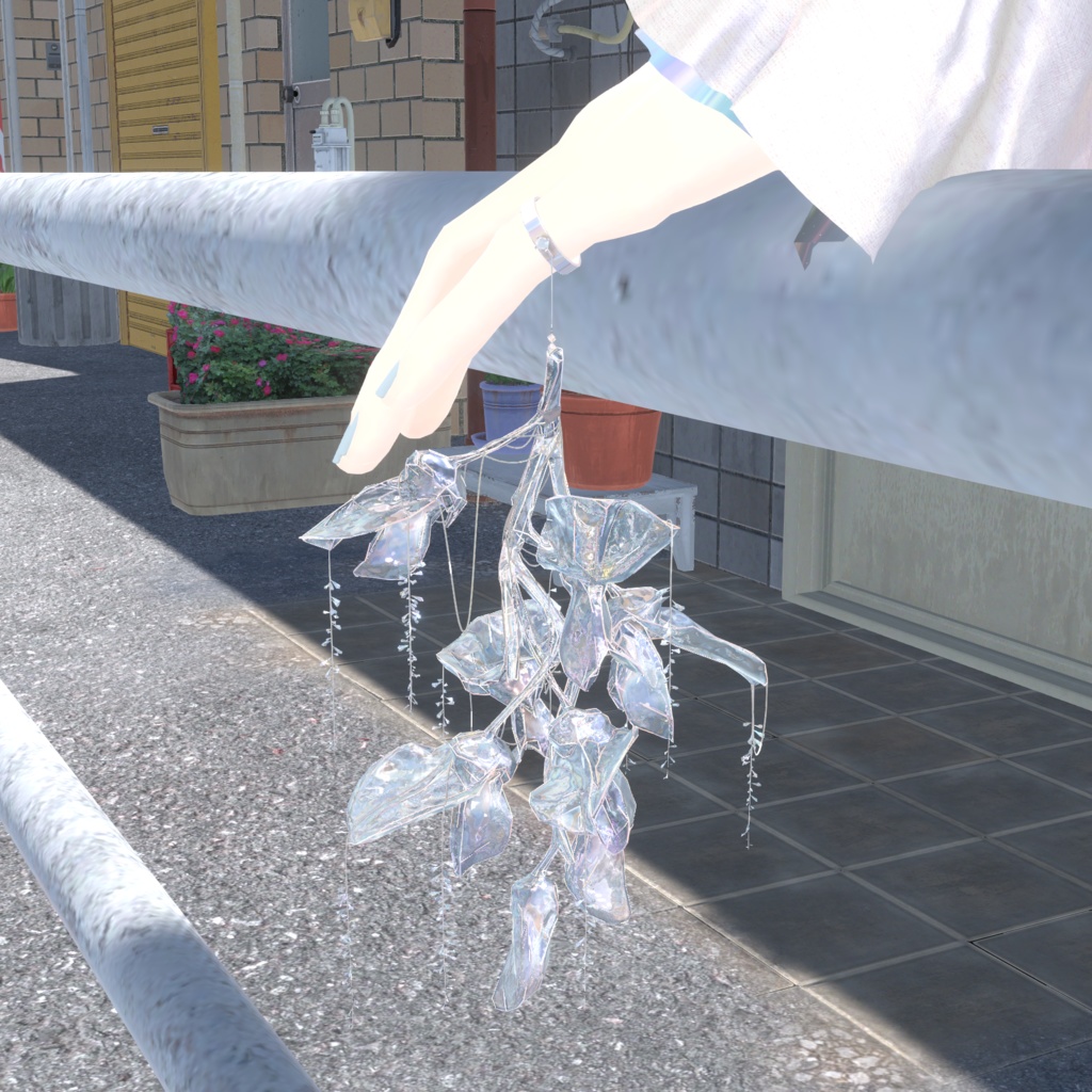 先行販売中【枝垂れ藤 / Shidare Fuji】デジタル美術品(イヤーカフ、指輪、杖、バッグチャーム)、VRChat対応