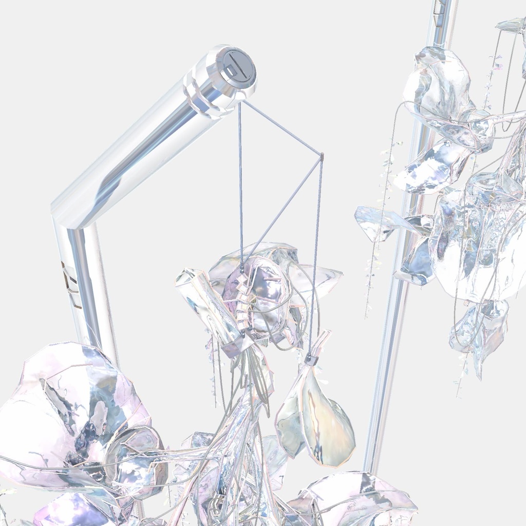 先行販売中【枝垂れ藤 / Shidare Fuji】デジタル美術品(イヤーカフ、指輪、杖、バッグチャーム)、VRChat対応