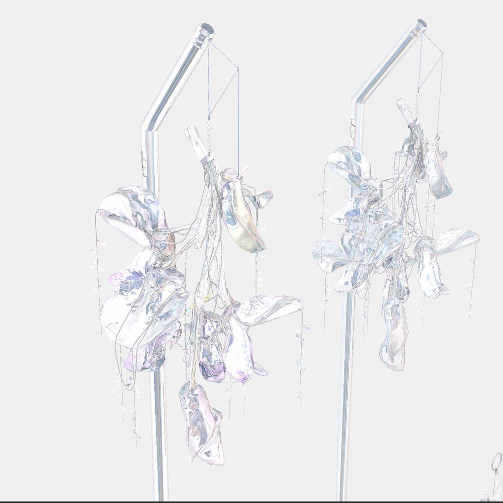 先行販売中【枝垂れ藤 / Shidare Fuji】デジタル美術品(イヤーカフ、指輪、杖、バッグチャーム)、VRChat対応