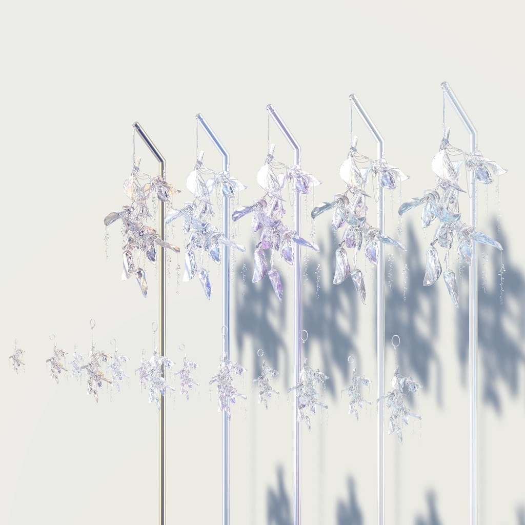 【先行販売】枝垂れ藤 / Shidare Fuji|デジタル美術品 / イヤーカフ、指輪、杖、バッグチャーム、VRChat対応