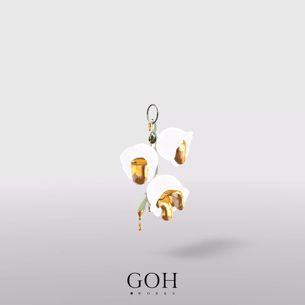 とろけるスズランのボンボン|イヤリング、ブローチ、ボンボン、チョーカー、ブレスレット、指輪、VRChat対応