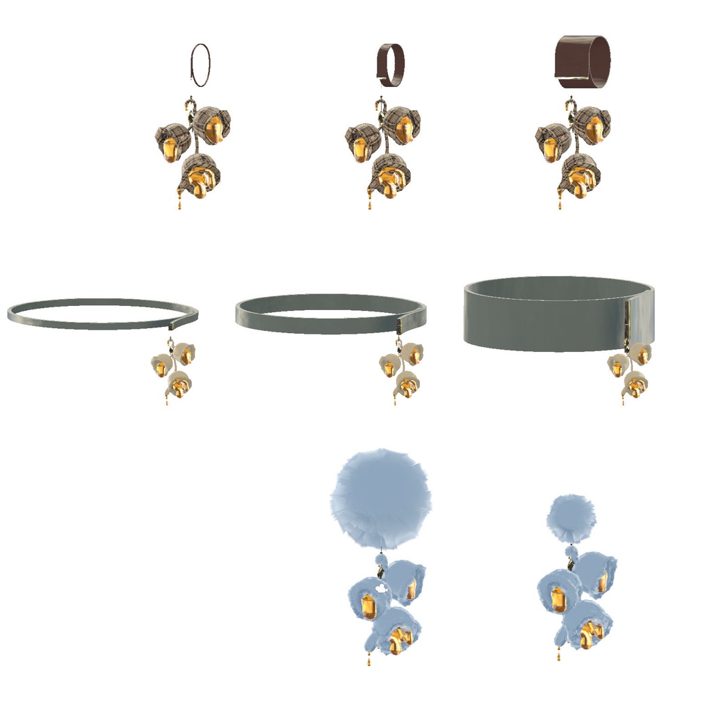 とろけるスズランのボンボン|イヤリング、ブローチ、ボンボン、チョーカー、ブレスレット、指輪、VRChat対応