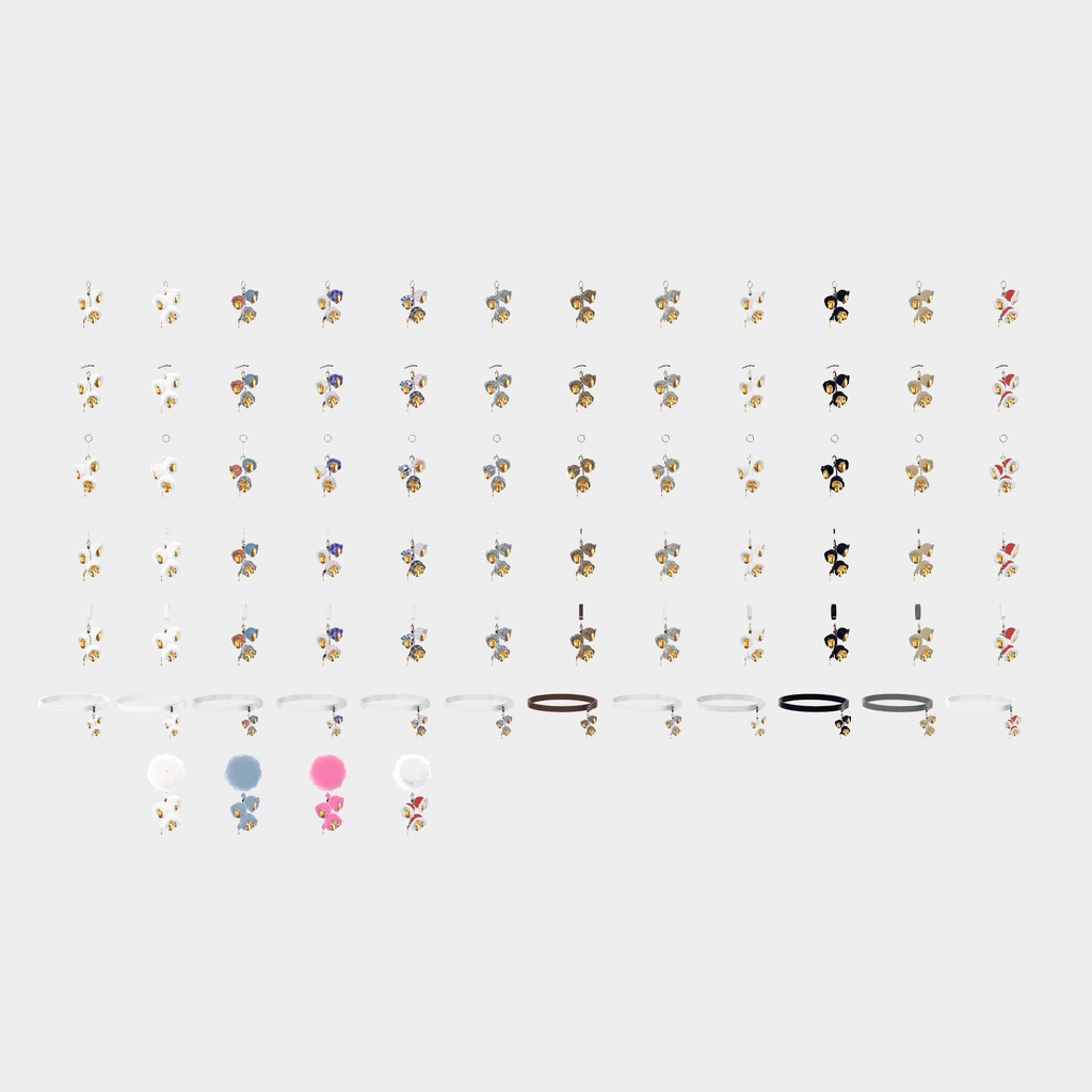 とろけるスズランのボンボン|イヤリング、ブローチ、ボンボン、チョーカー、ブレスレット、指輪、VRChat対応