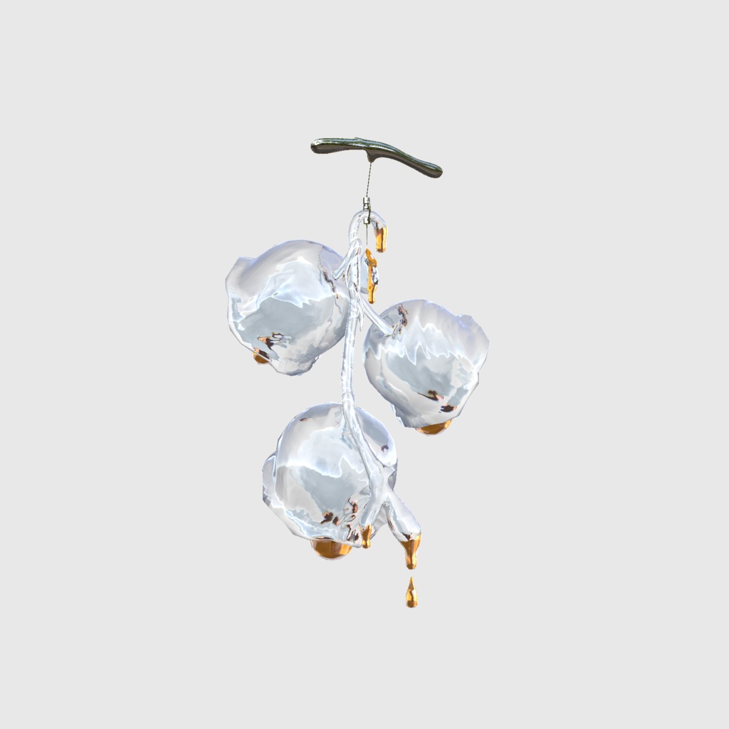 【新色追加】とろけるスズランのボンボン|イヤリング、ブローチ、ボンボン、チョーカー、ブレスレット、指輪、VRChat対応