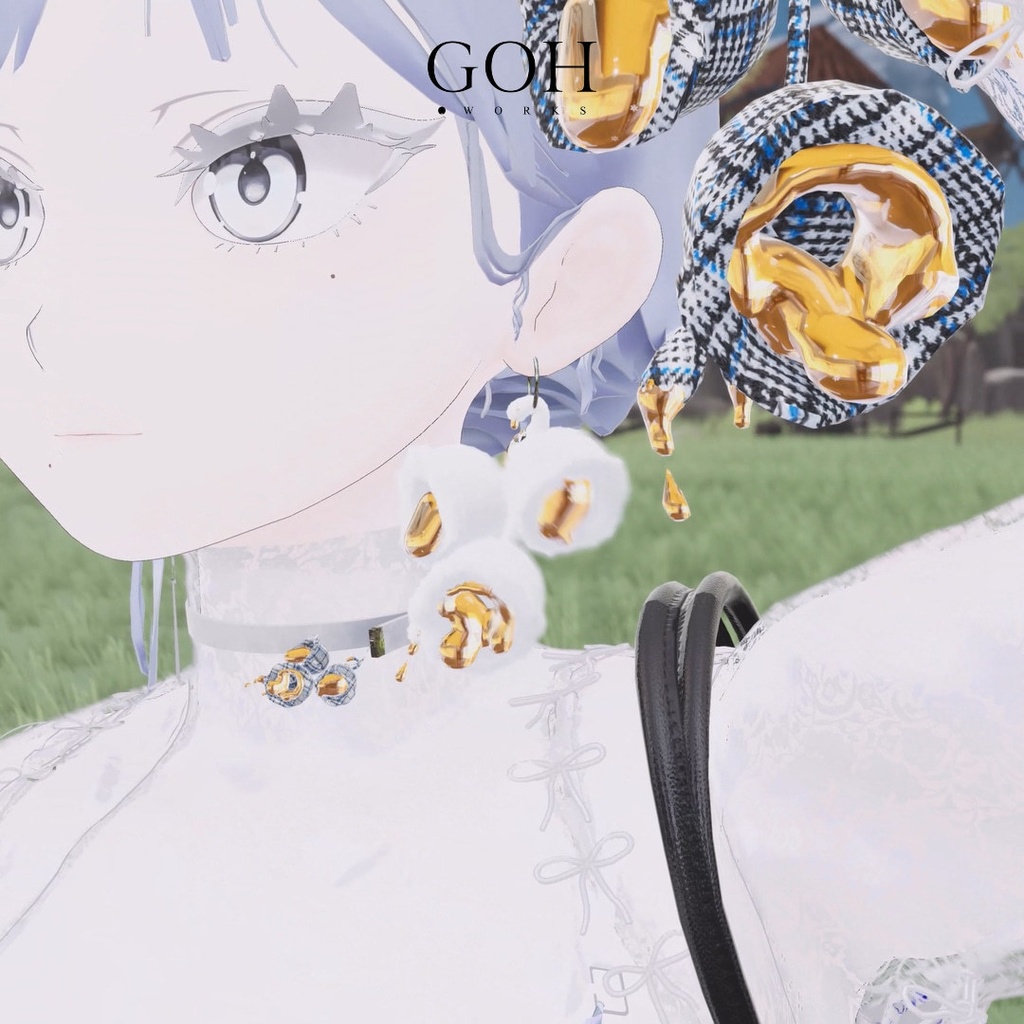 とろけるスズランのボンボン|イヤリング、ブローチ、ボンボン、チョーカー、ブレスレット、指輪、VRChat対応