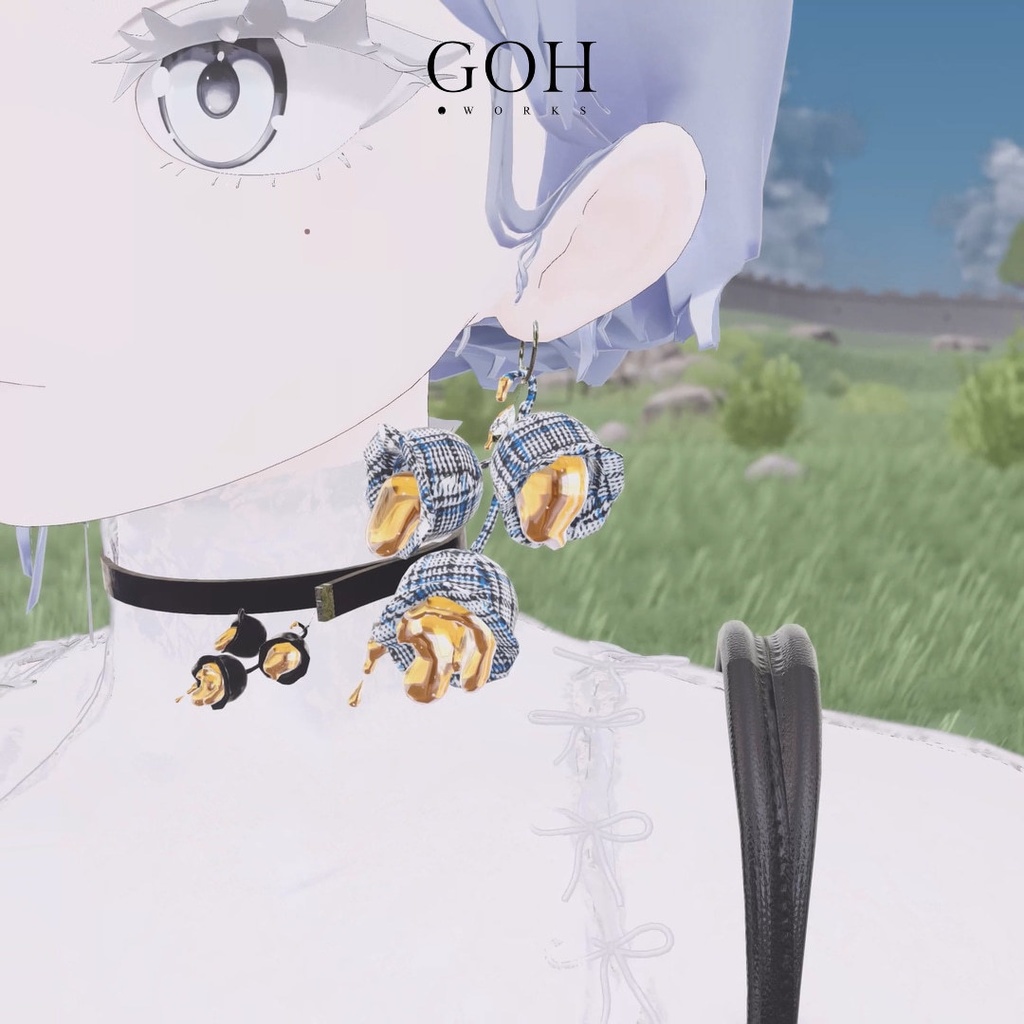 とろけるスズランのボンボン|イヤリング、ブローチ、ボンボン、チョーカー、ブレスレット、指輪、VRChat対応