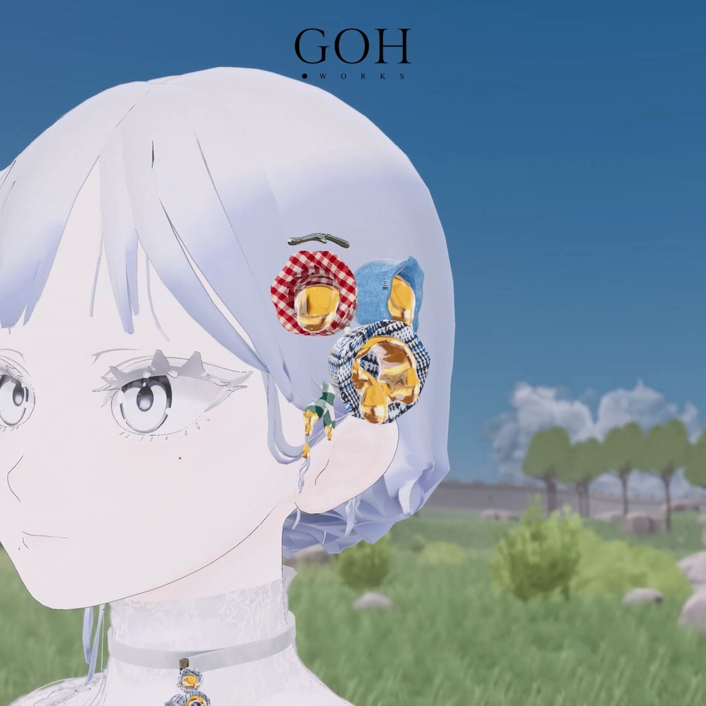 とろけるスズランのボンボン|イヤリング、ブローチ、ボンボン、チョーカー、ブレスレット、指輪、VRChat対応