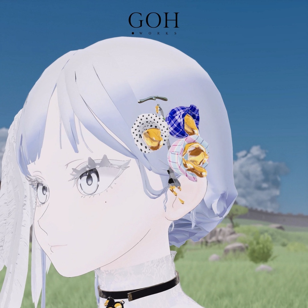 とろけるスズランのボンボン|イヤリング、ブローチ、ボンボン、チョーカー、ブレスレット、指輪、VRChat対応