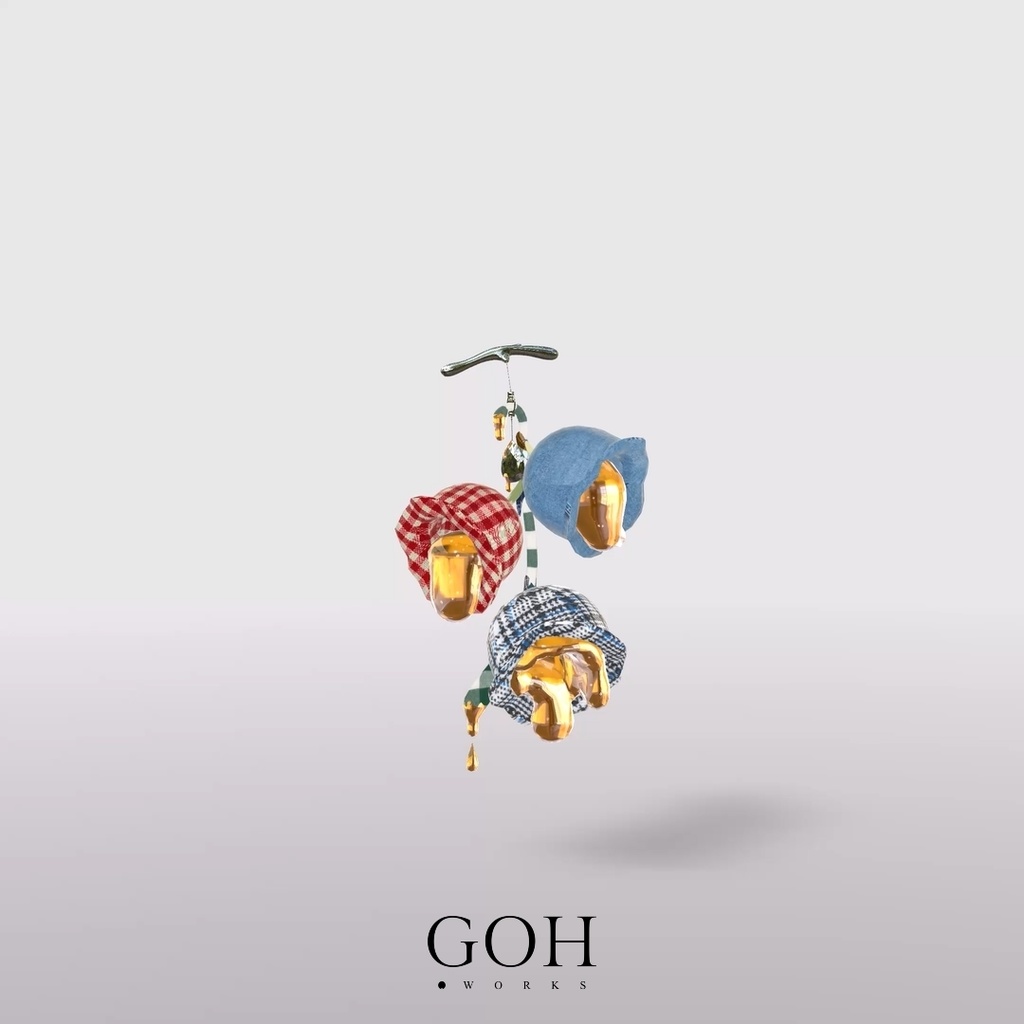 とろけるスズランのボンボン|イヤリング、ブローチ、ボンボン、チョーカー、ブレスレット、指輪、VRChat対応