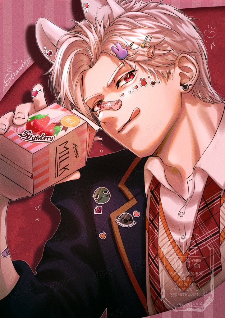 🍓🥛🐰🩹❤️×シンポストカード
