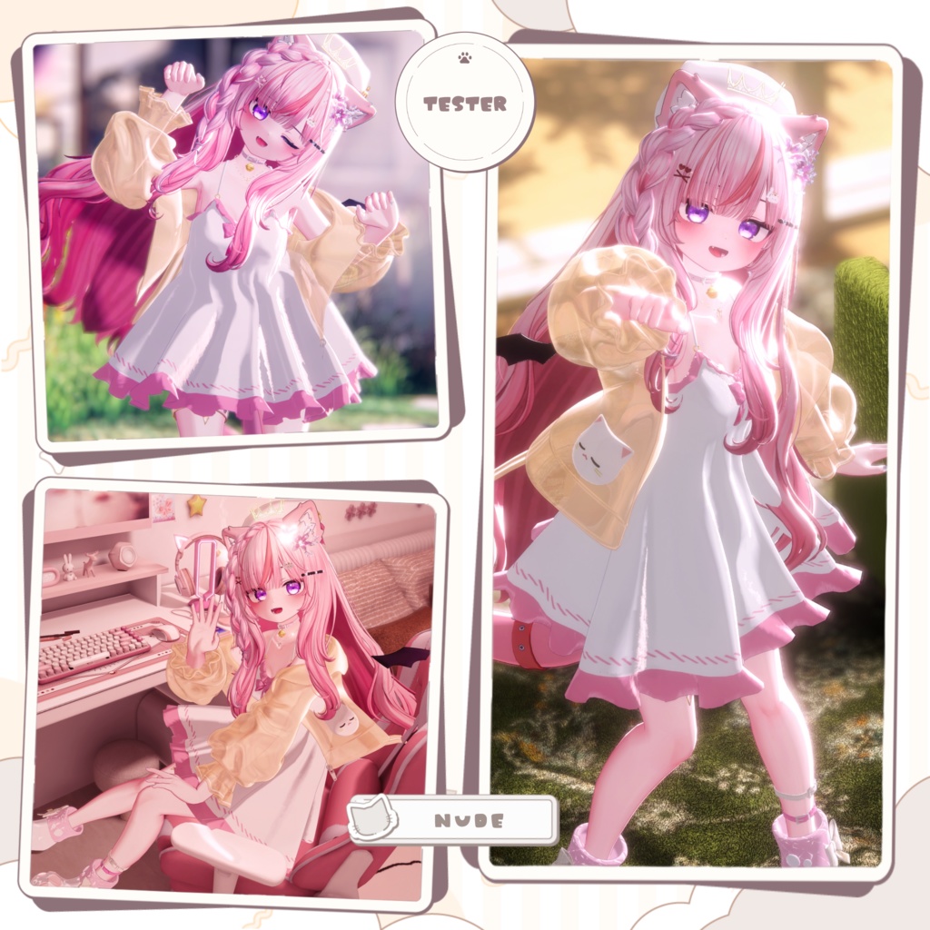 🤍ふわねこワンピース〖20アバター対応〗🤍