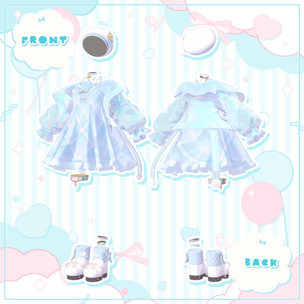 🤍ふわねこワンピース〖20アバター対応〗🤍