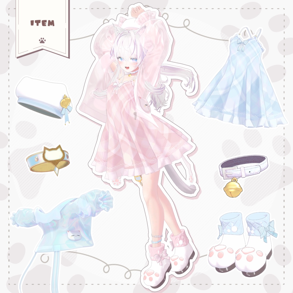 🤍ふわねこワンピース〖20アバター対応〗🤍