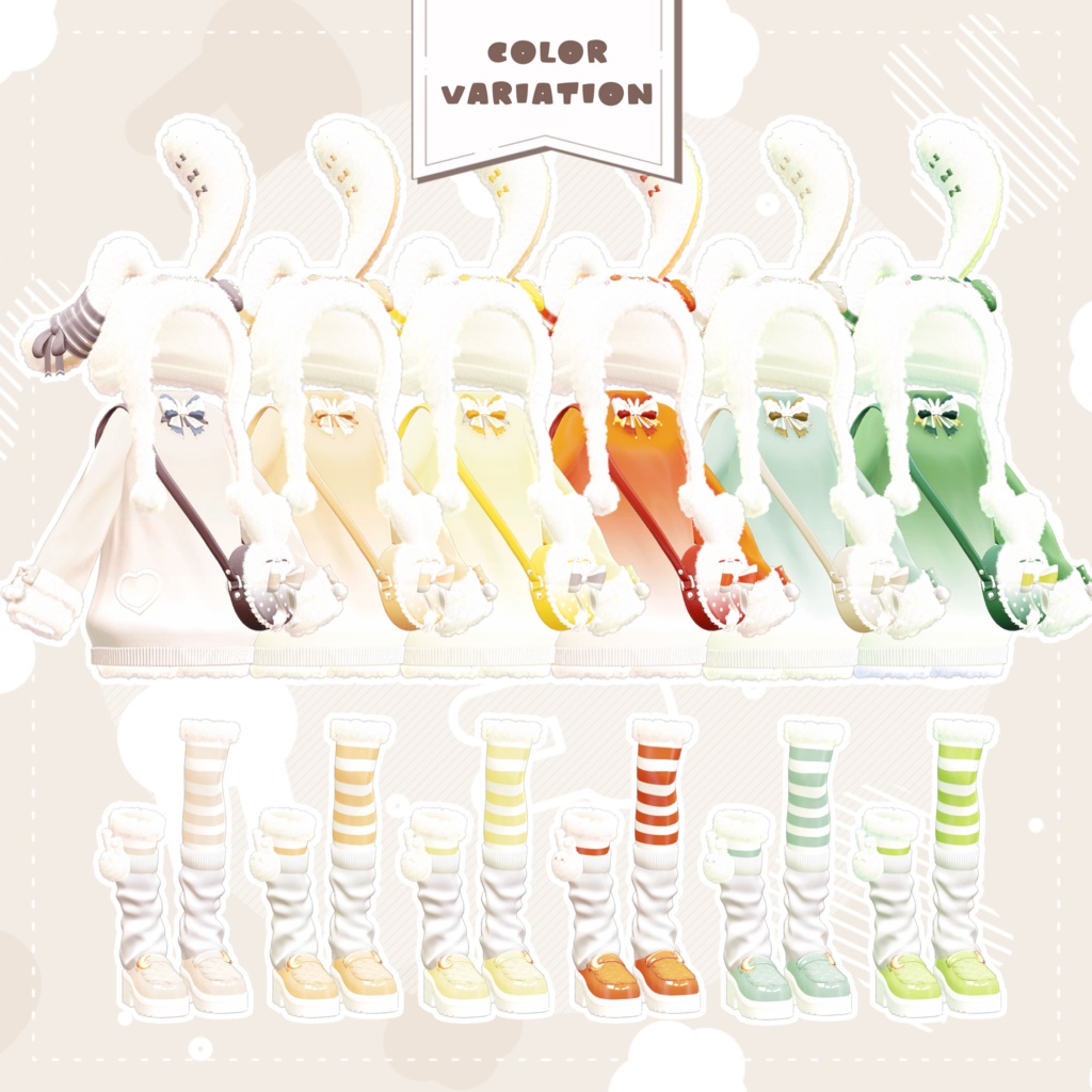 《発売記念セール中》🐇ふわうさパーカー〖16アバター対応〗🐇