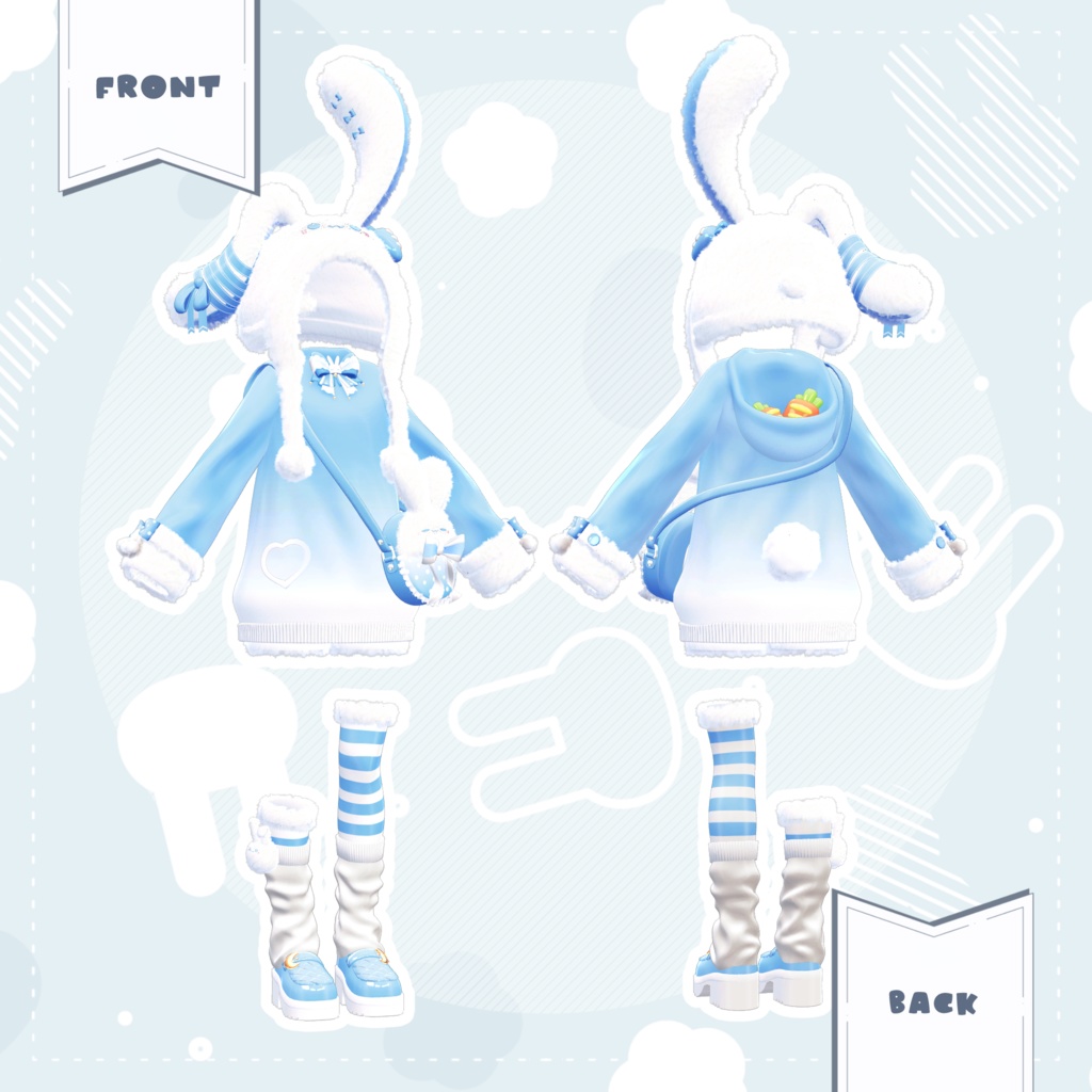 《発売記念セール中》🐇ふわうさパーカー〖16アバター対応〗🐇