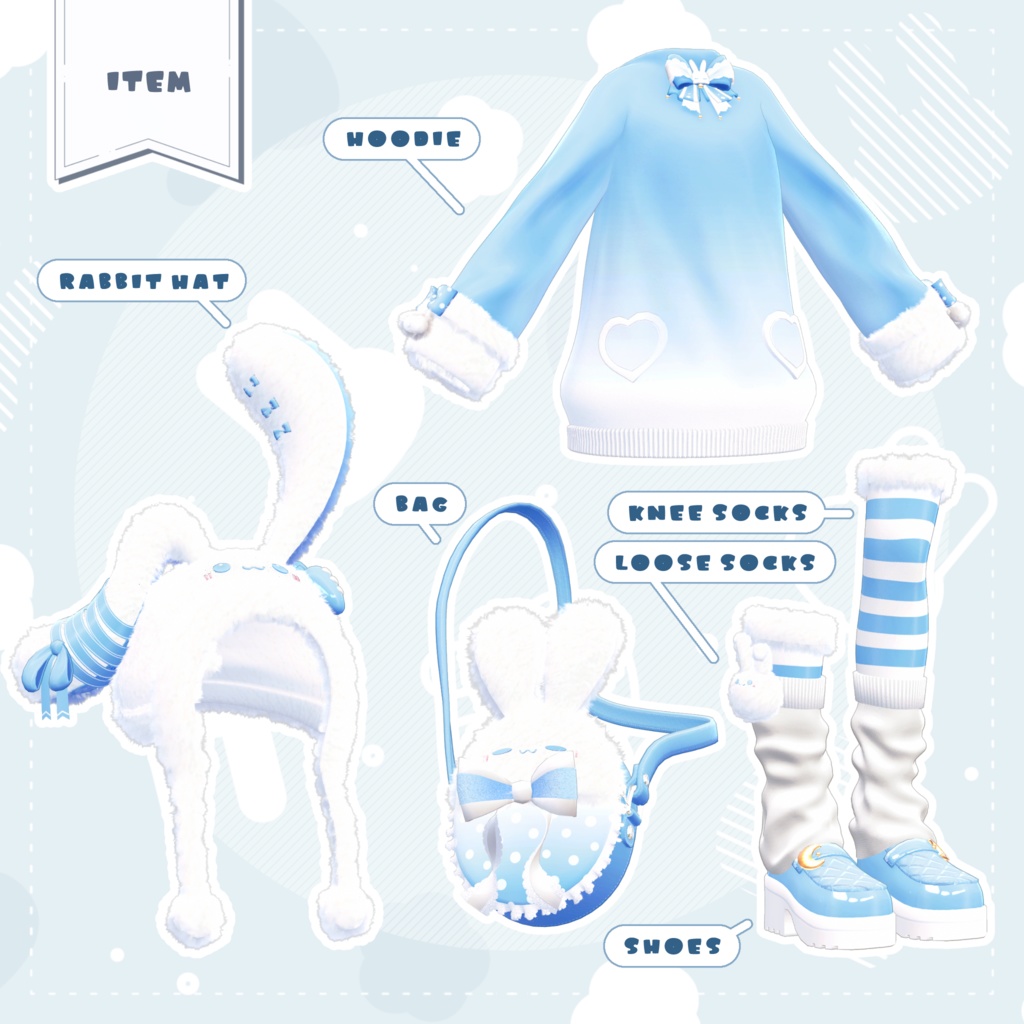 《発売記念セール中》🐇ふわうさパーカー〖16アバター対応〗🐇