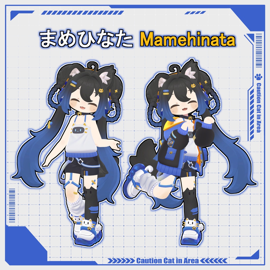 CattoTech | Outfit & Hair set | 【VRChat向け衣装・髪型】【複数アバター対応】