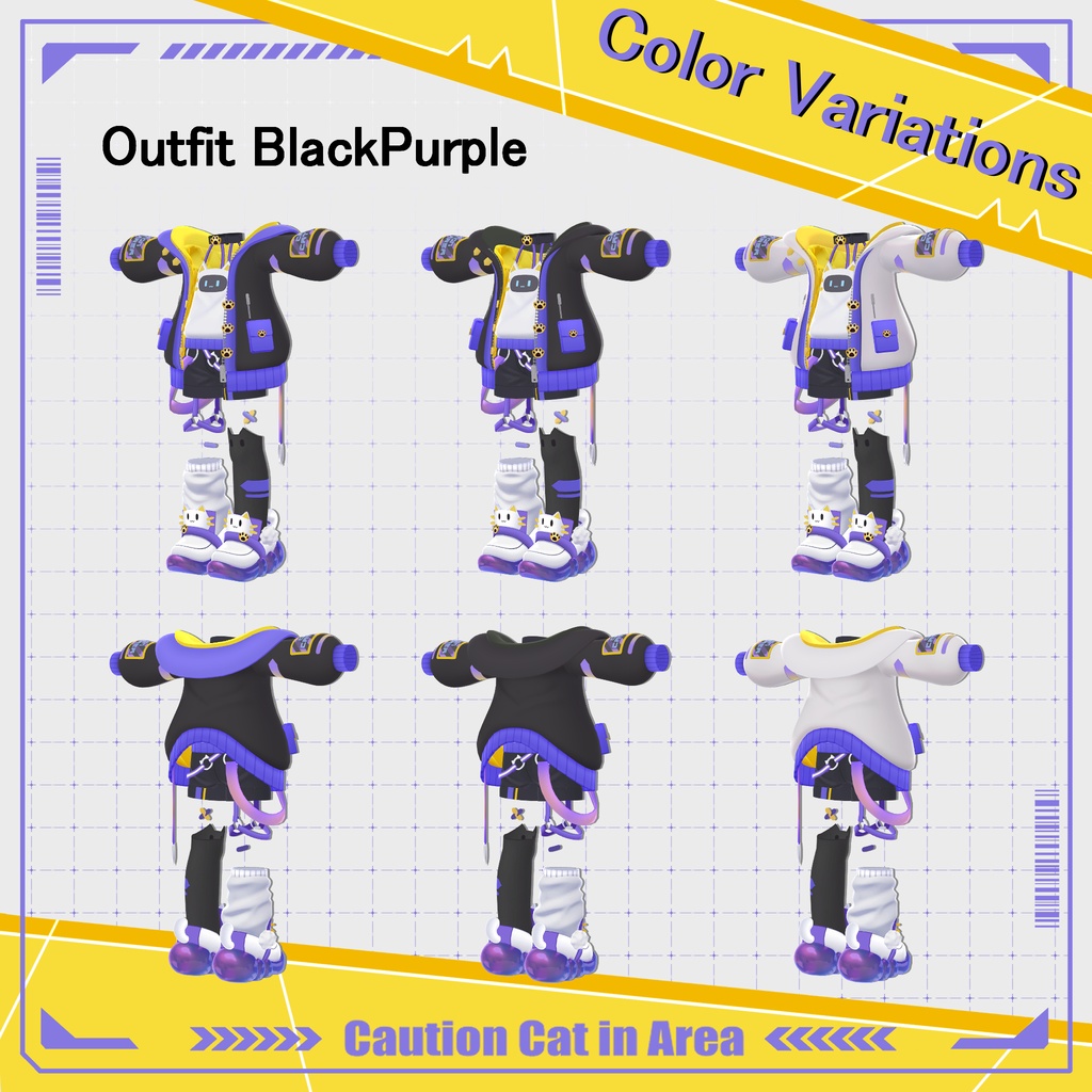 CattoTech | Outfit & Hair set | 【VRChat向け衣装・髪型】【複数アバター対応】