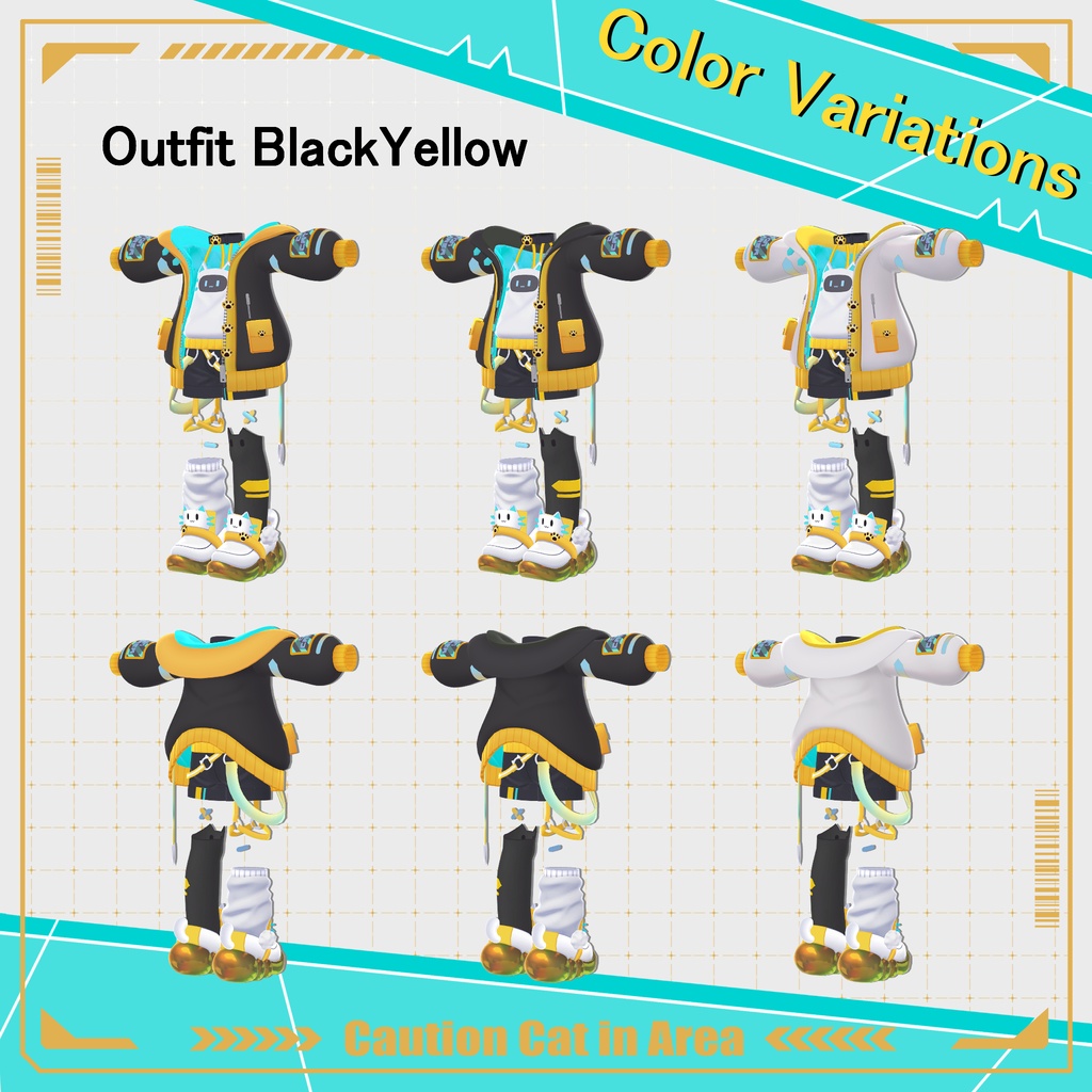 CattoTech | Outfit & Hair set | 【VRChat向け衣装・髪型】【複数アバター対応】