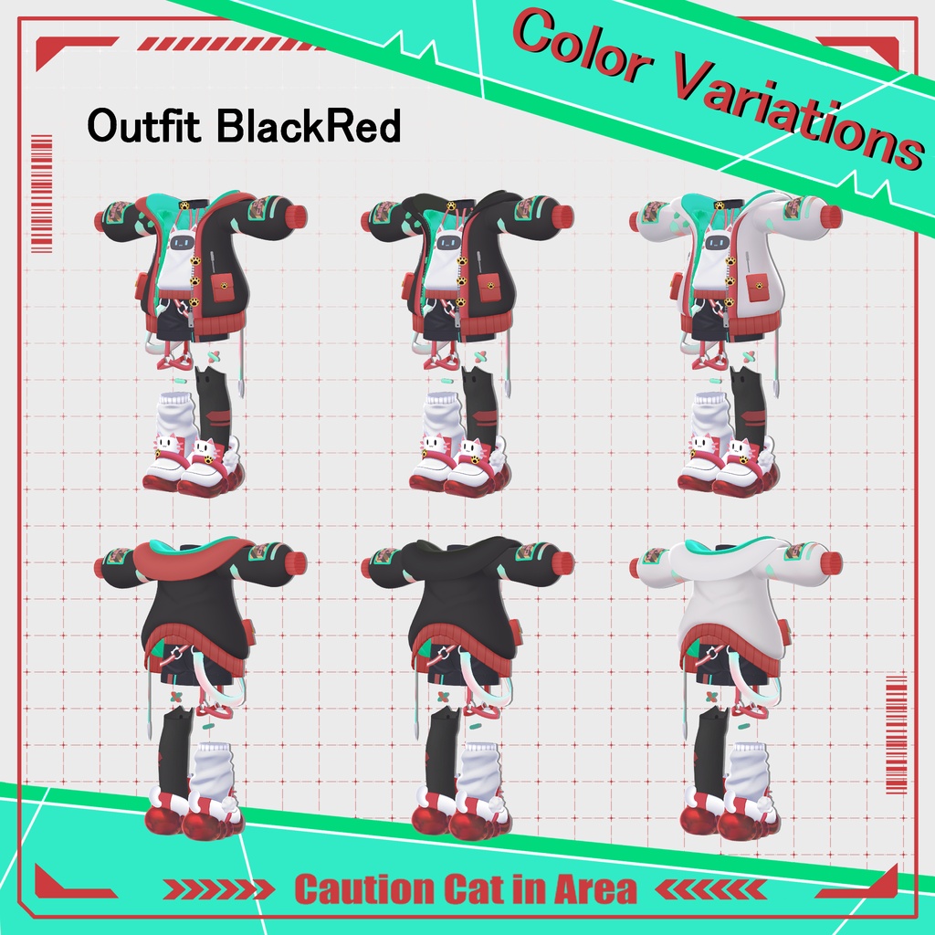 CattoTech | Outfit & Hair set | 【VRChat向け衣装・髪型】【複数アバター対応】