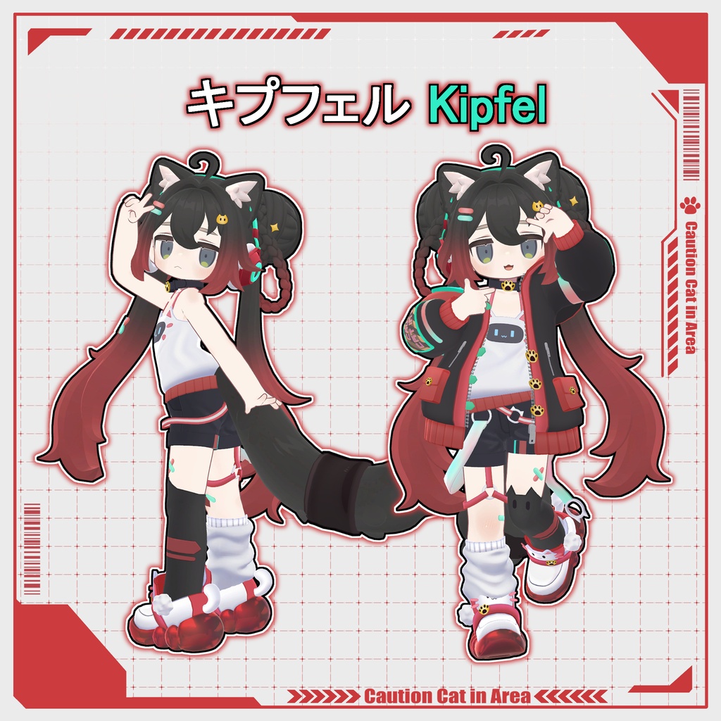 CattoTech | Outfit & Hair set | 【VRChat向け衣装・髪型】【複数アバター対応】