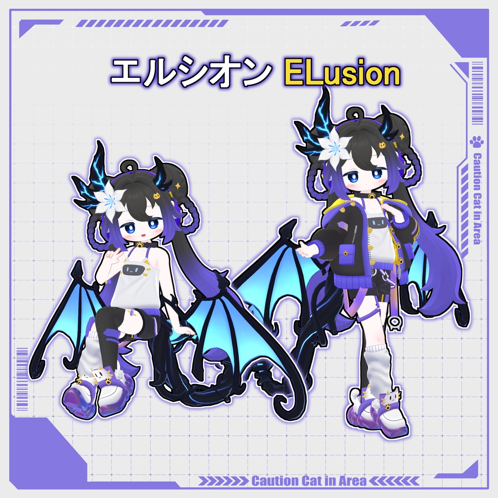 CattoTech | Outfit & Hair set | 【VRChat向け衣装・髪型】【複数アバター対応】