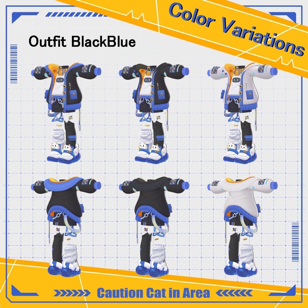 CattoTech | Outfit & Hair set | 【VRChat向け衣装・髪型】【複数アバター対応】