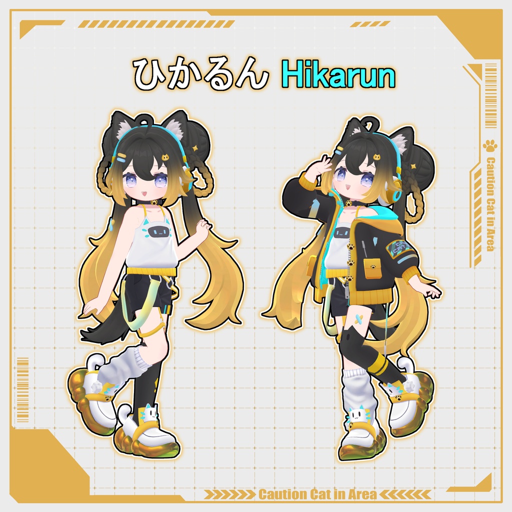 CattoTech | Outfit & Hair set | 【VRChat向け衣装・髪型】【複数アバター対応】
