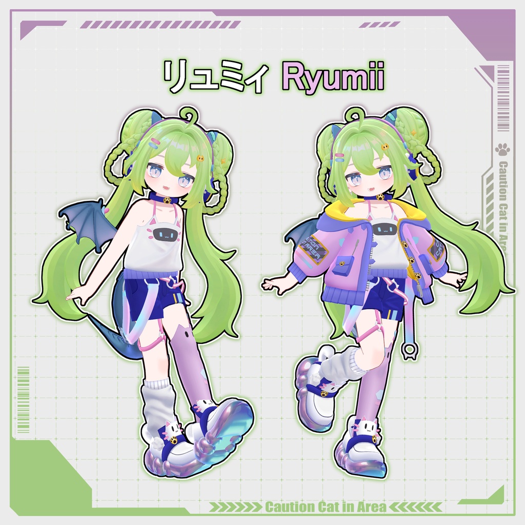 CattoTech | Outfit & Hair set | 【VRChat向け衣装・髪型】【複数アバター対応】