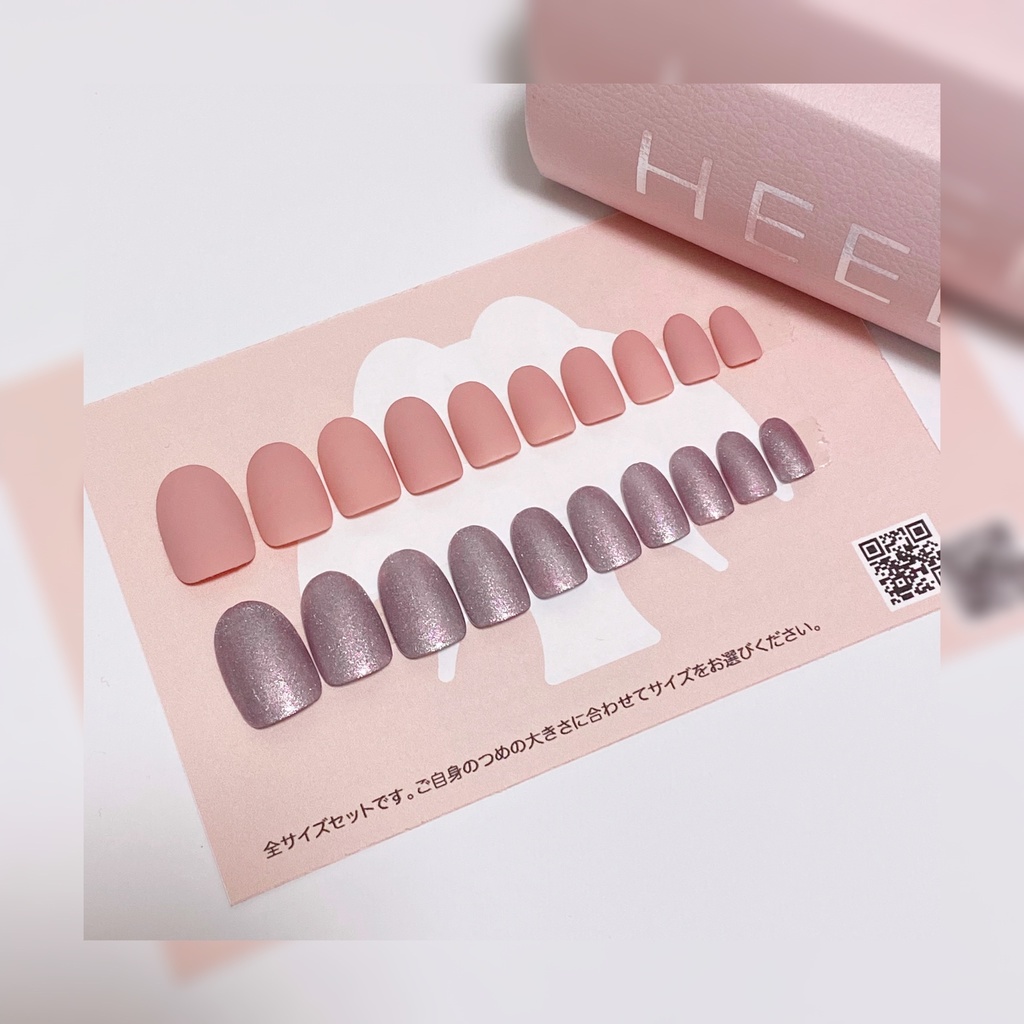 ネイルチップ【ピンクシルバー】