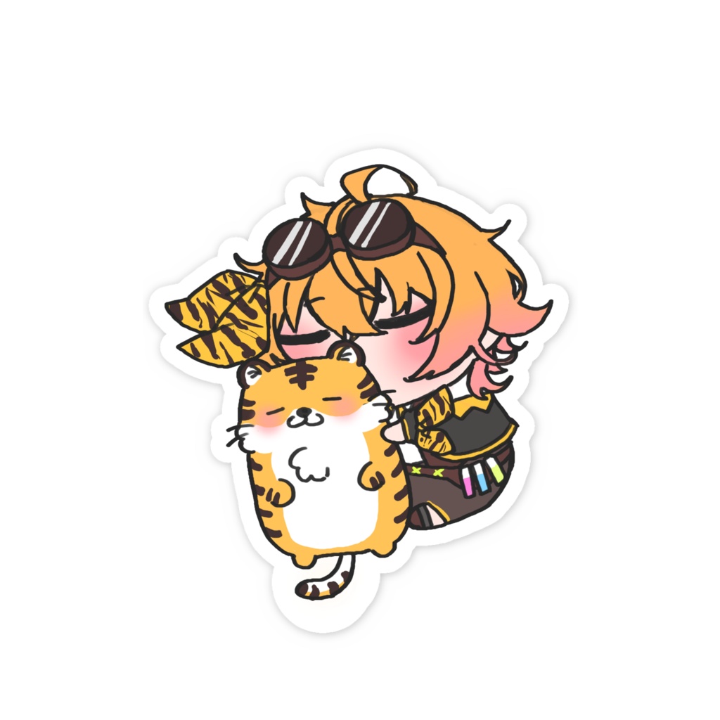 ミニおやすみとら スマホステッカー